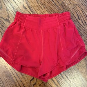 Red Lululemon shorts size 8
